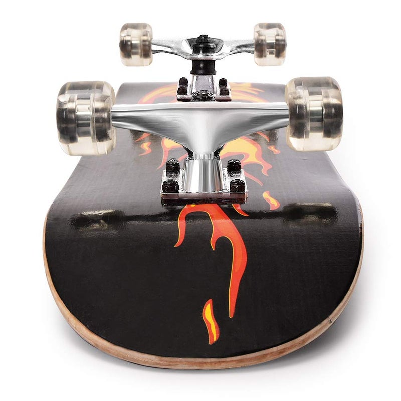 Chrome Wheels ChromeWheels 31 inch Skateboard Double Kick Skate Board Cruiser Longboard 8 Layer Maple Deck Skateboards for Kids and Beginners - Image 2